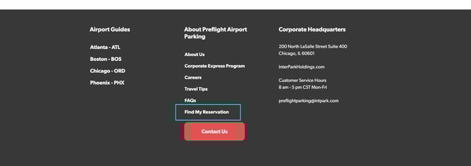 Find My Reservation Footer